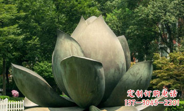 信阳不锈钢莲花公园精美的雕塑装点