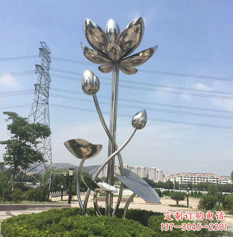信阳不锈钢莲花雕塑美丽的象征