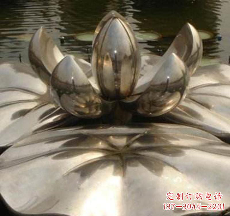 信阳不锈钢莲花喷泉雕塑艺术结合新技术