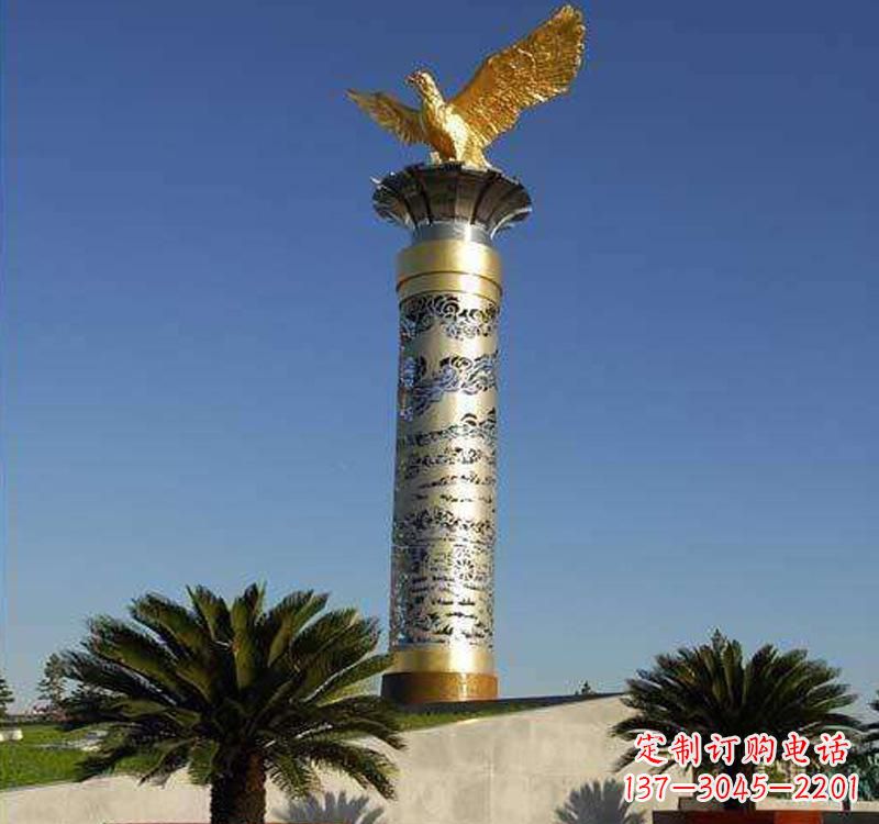 信阳不锈钢龙柱雕塑把神秘的传统融入现代