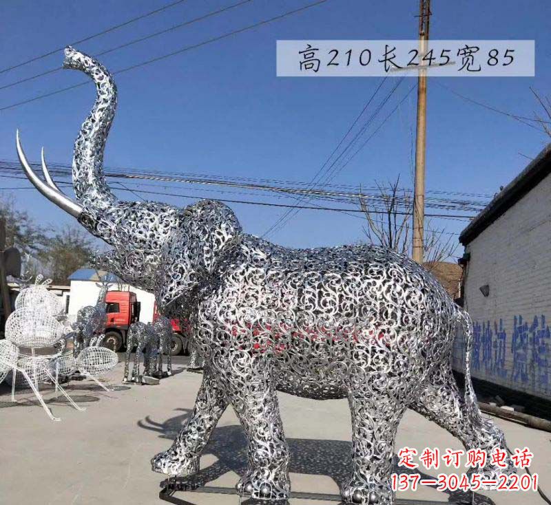 信阳不锈钢镂空大象雕塑精美绝伦的艺术品