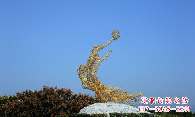 信阳精致的不锈钢女排雕塑