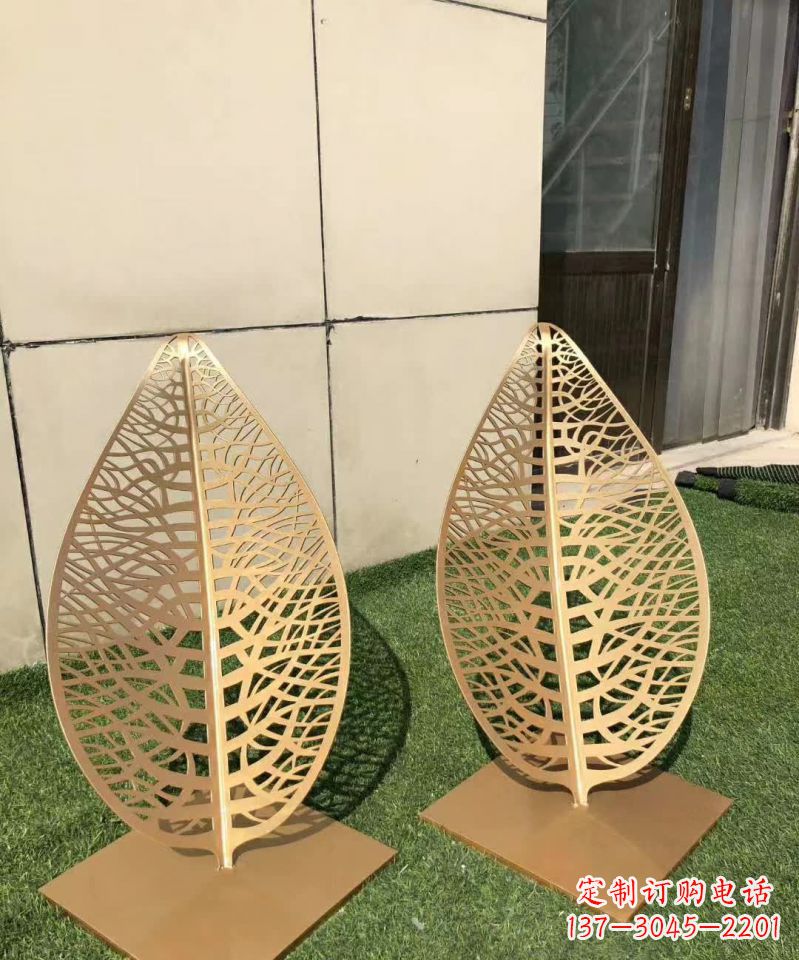 信阳不锈钢树叶雕塑,精致典雅