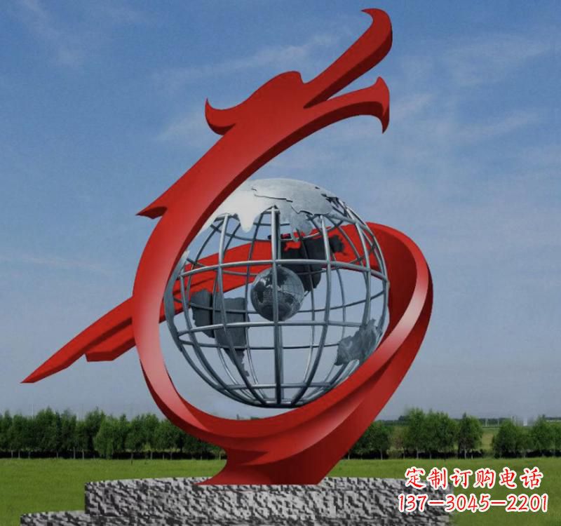 信阳不锈钢镂空艺术地球仪雕塑