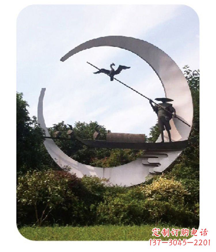 信阳不锈钢鸬鹚雕塑