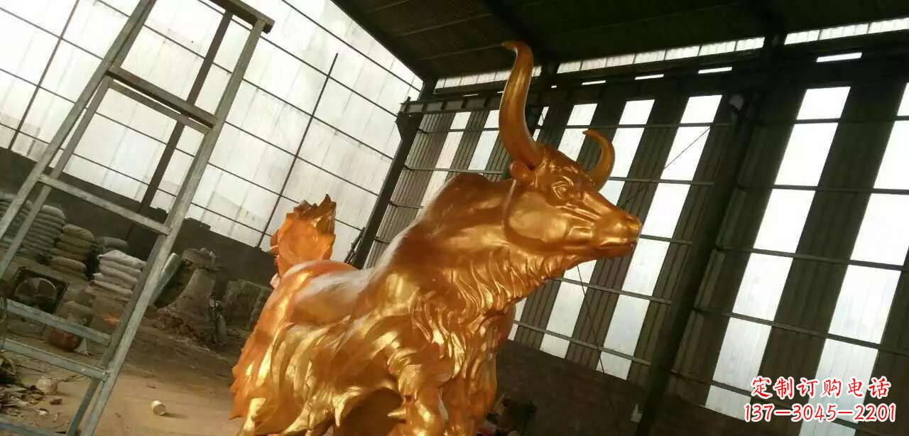 信阳精美不锈钢牦牛钛金雕塑