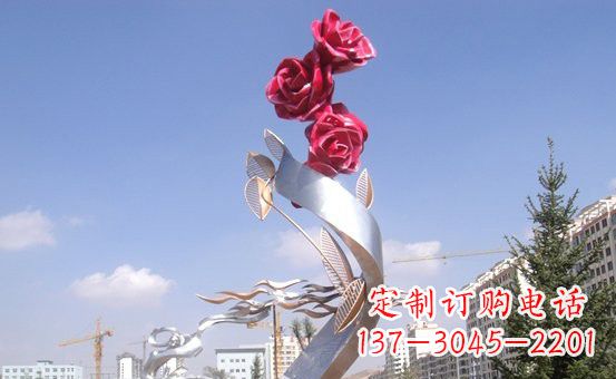 信阳不锈钢玫瑰雕塑精致的艺术之美