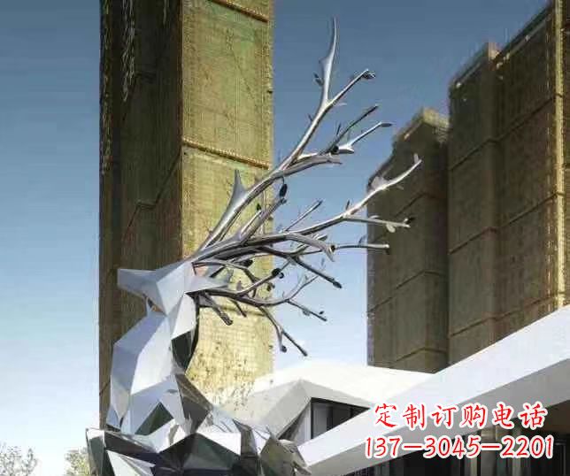 信阳梅花鹿雕塑美丽的景观和动物雕塑