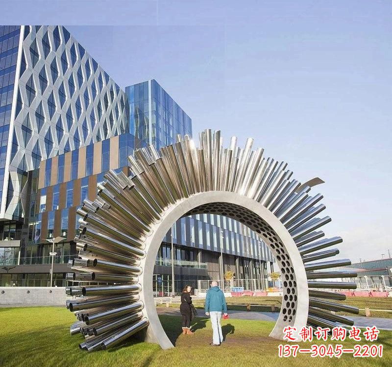 信阳不锈钢拱门雕塑高雅典雅的艺术