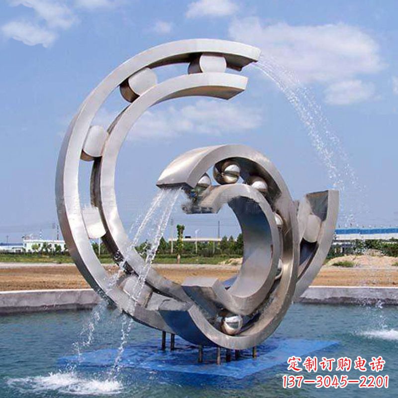 信阳不锈钢喷水雕塑点缀园林水景的美