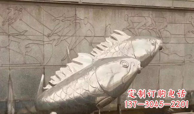 信阳不锈钢喷泉鱼雕塑美丽装点城市