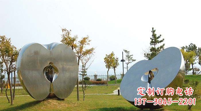 信阳不锈钢苹果雕塑象征新生活的精神