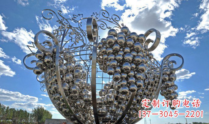信阳不锈钢葡萄雕塑精致美观、经久耐用