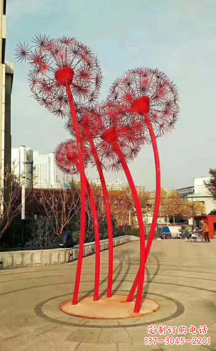 信阳不锈钢蒲公英美丽的雕塑之作