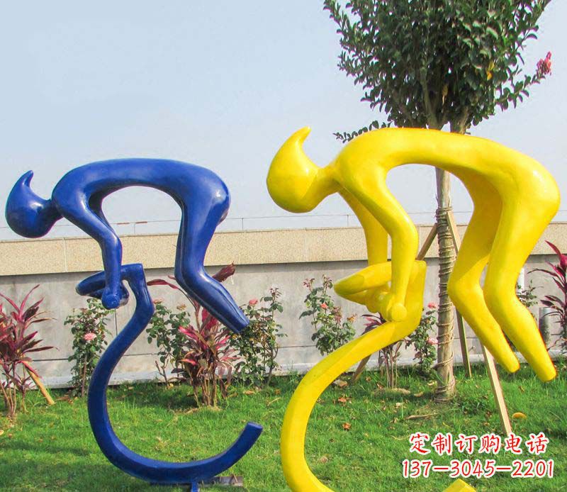 信阳不锈钢骑自行车广场景观雕塑——给城市带来活力