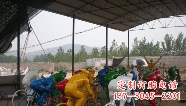 信阳不锈钢骑自行车雕塑象征运动的艺术