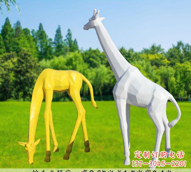 信阳不锈钢长颈鹿雕塑完美结合美丽与耐久