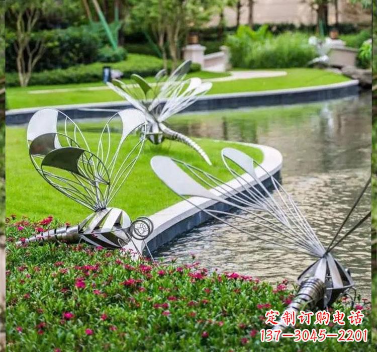 信阳不锈钢蜻蜓一件完美的动物雕塑