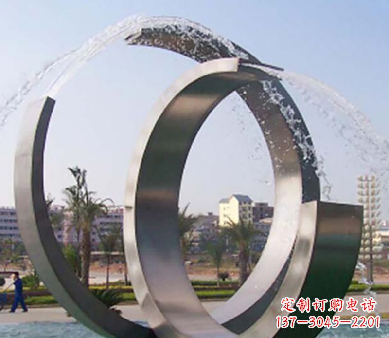 信阳不锈钢情侣戒指雕塑象征爱情的永恒之物