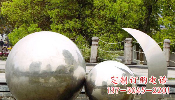 信阳不锈钢球形地球月亮雕塑精美的艺术之作