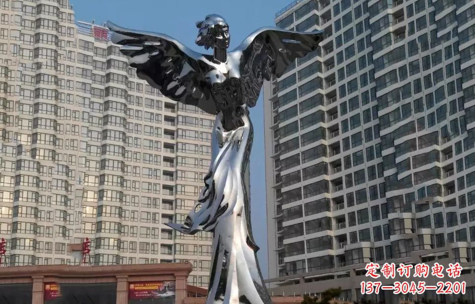 信阳不锈钢天使雕塑传递着美丽与希望