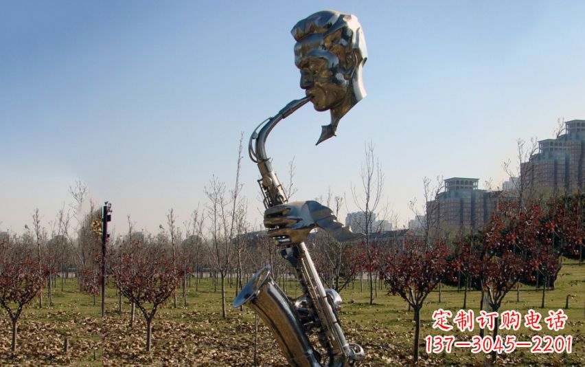 信阳不锈钢萨克斯雕塑流动的美丽