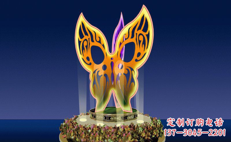 信阳不锈钢三面蝴蝶雕塑精美绝伦