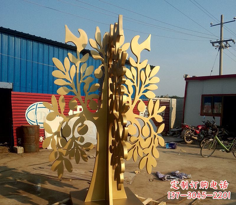 信阳不锈钢树叶园林景观雕塑——美妙绝伦的艺术之作