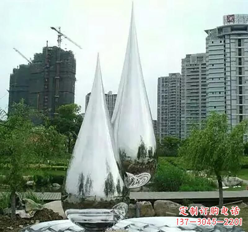信阳不锈钢水滴拱门雕塑