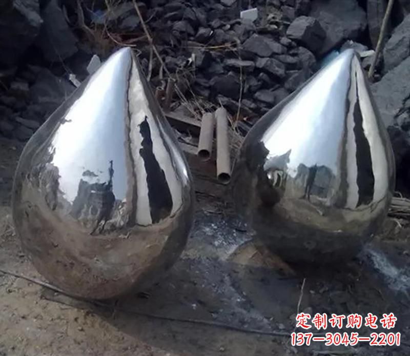 信阳不锈钢水滴雕塑美丽绽放