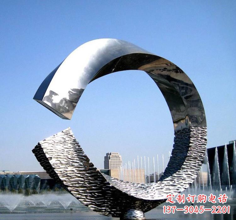 信阳不锈钢水景圆环雕塑艺术与美的结合