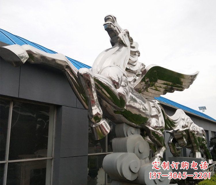 信阳不锈钢飞马城市雕塑展现城市精神