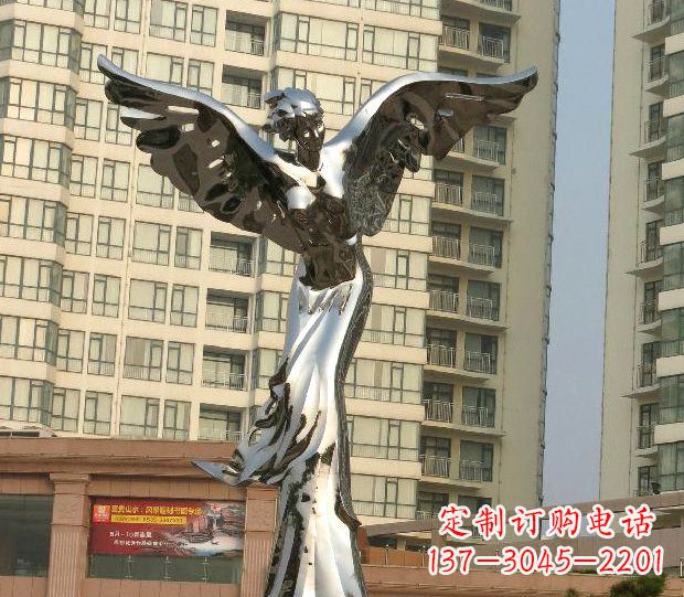 信阳不锈钢天使雕塑传递温暖的祝福