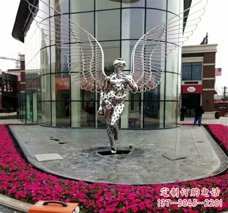 信阳不锈钢天使雕塑传递着爱的美丽