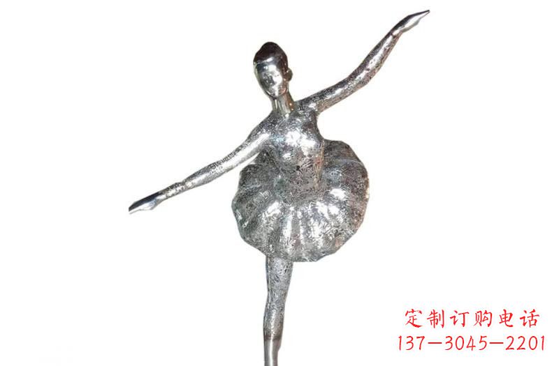 信阳不锈钢跳芭蕾的女孩雕塑