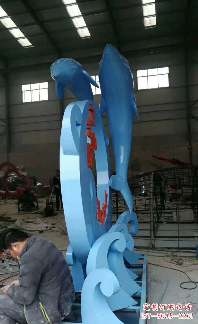 信阳不锈钢海豚雕塑精致优雅的艺术品