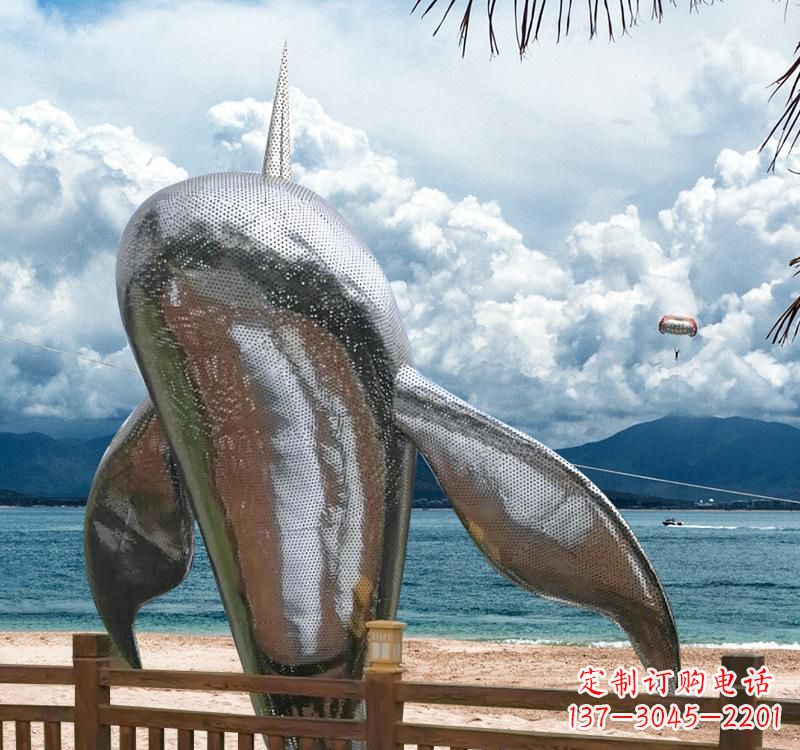 信阳不锈钢鲸鱼雕塑精美绝伦