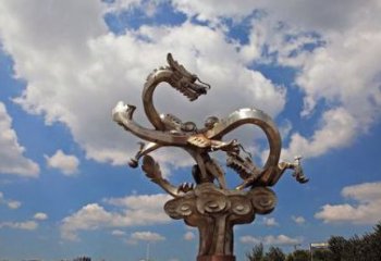 信阳不锈钢双龙戏珠雕塑——千古传说的艺术瑰宝
