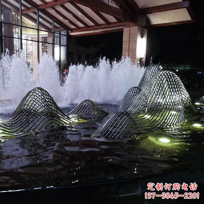 信阳不锈钢铁艺水景假山精美雕塑艺术