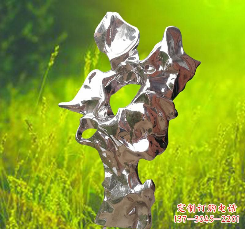 信阳太湖石雕塑精致的不锈钢艺术