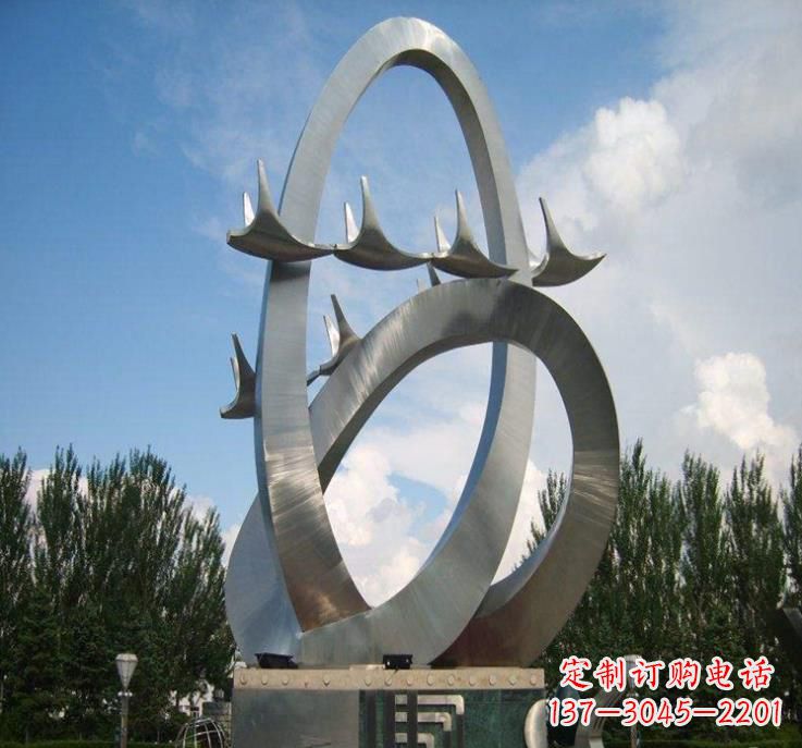信阳大雁飞翔——不锈钢现代大雁雕塑