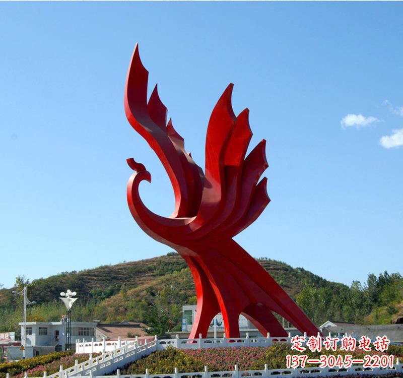 信阳不锈钢现代凤凰雕塑——给都市带来灵动之美
