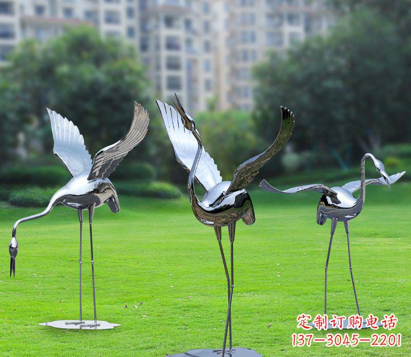 信阳不锈钢仙鹤雕塑展现传统文化风采