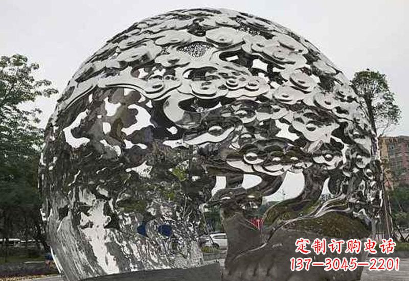 信阳不锈钢祥云镂空球拱门雕塑
