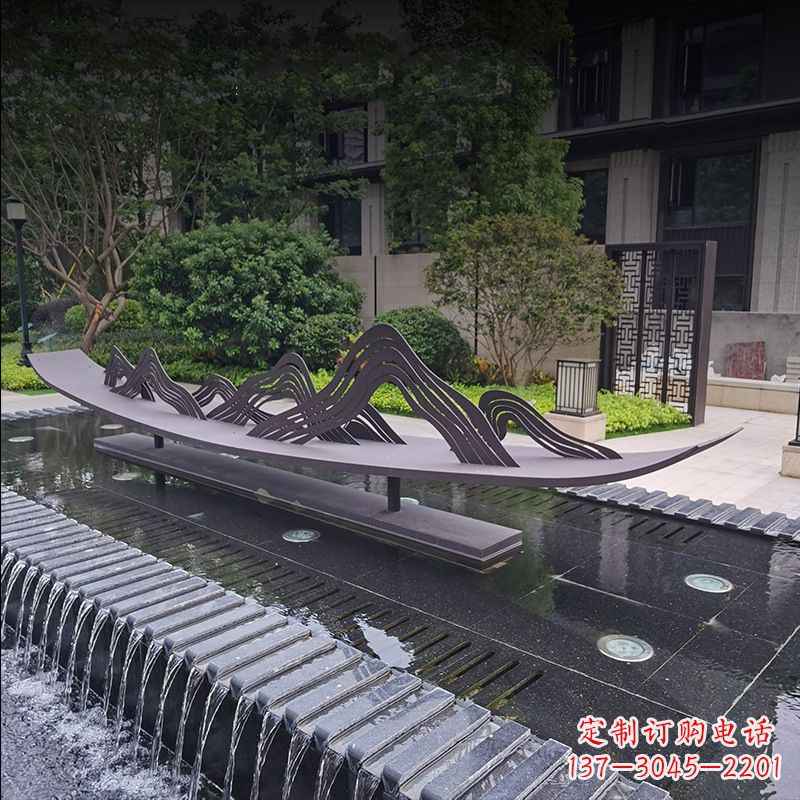 信阳精美的不锈钢小船假山