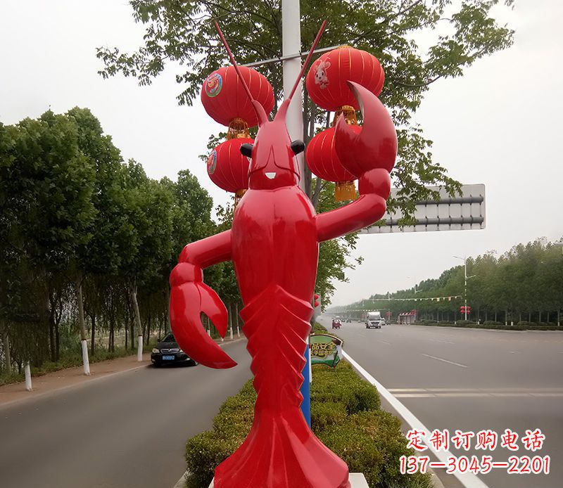 信阳不锈钢小龙虾雕塑精美之灵