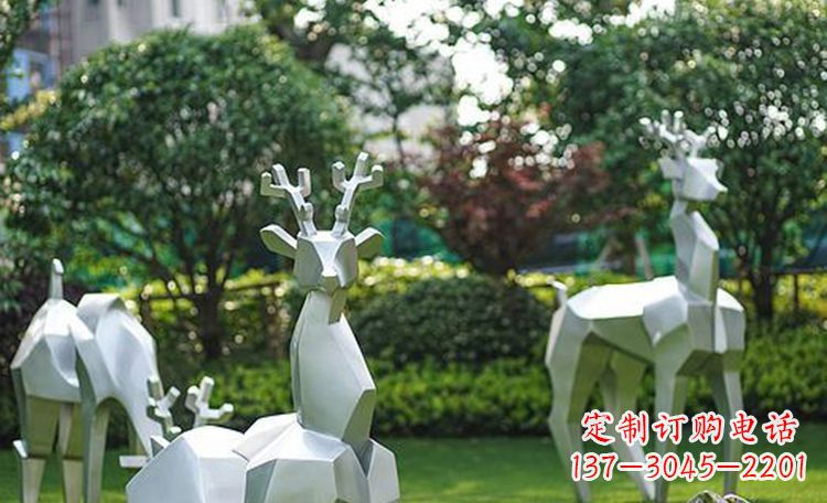 信阳不锈钢小鹿雕塑精美绝伦