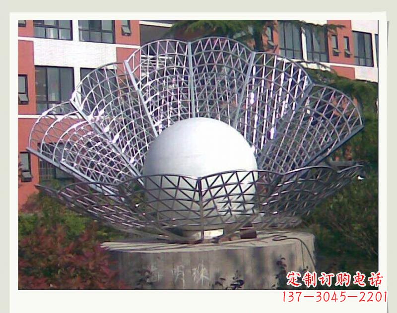 信阳海洋精灵不锈钢贝壳雕塑