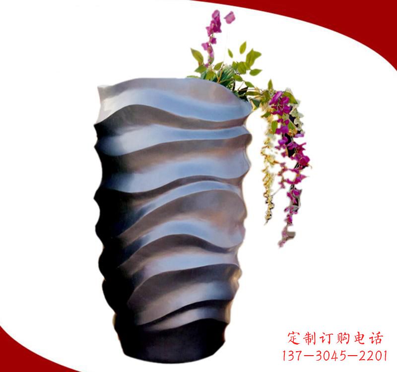 信阳不锈钢校园景观花盆雕塑美化校园环境