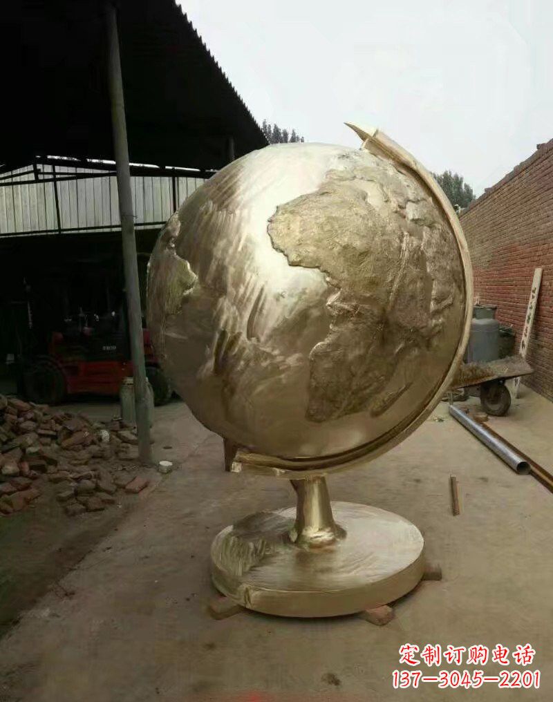 信阳不锈钢地球仪雕塑象征地球家园
